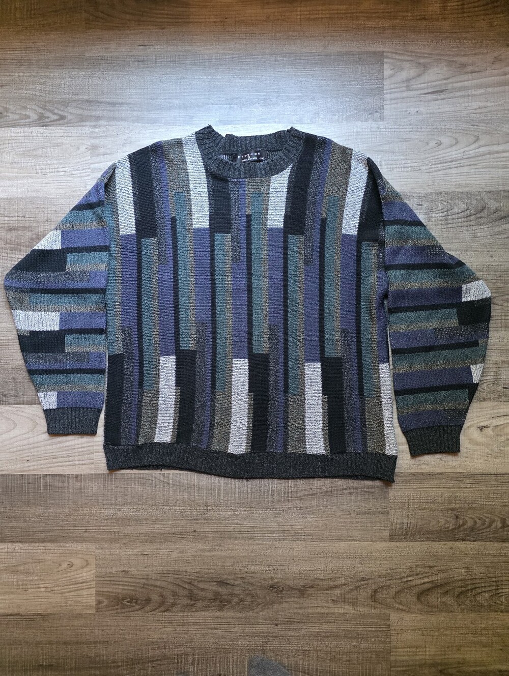 Vintage Protegé Geometric Pattern Knit Sweater